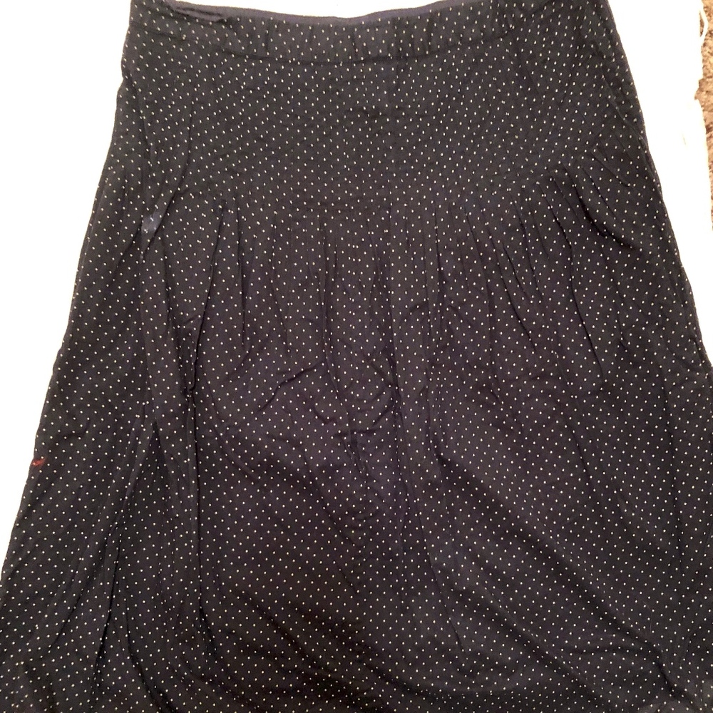 J. Crew Navy with white Polka Dots Skirt